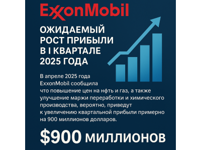 ExxonMobil сообщает об ожидаемом росте прибыли в первом квартале 2025 года